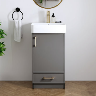 18"Modern Mini Free-Standing Single Bathroom Vanity