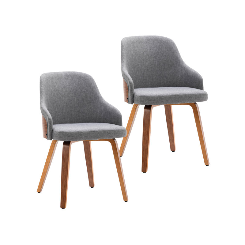 Chaise rembourrée en tissu Hye, Gris