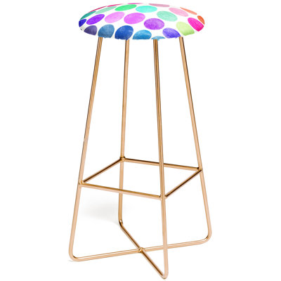 Upholstered Counter Stool with Metal Frame