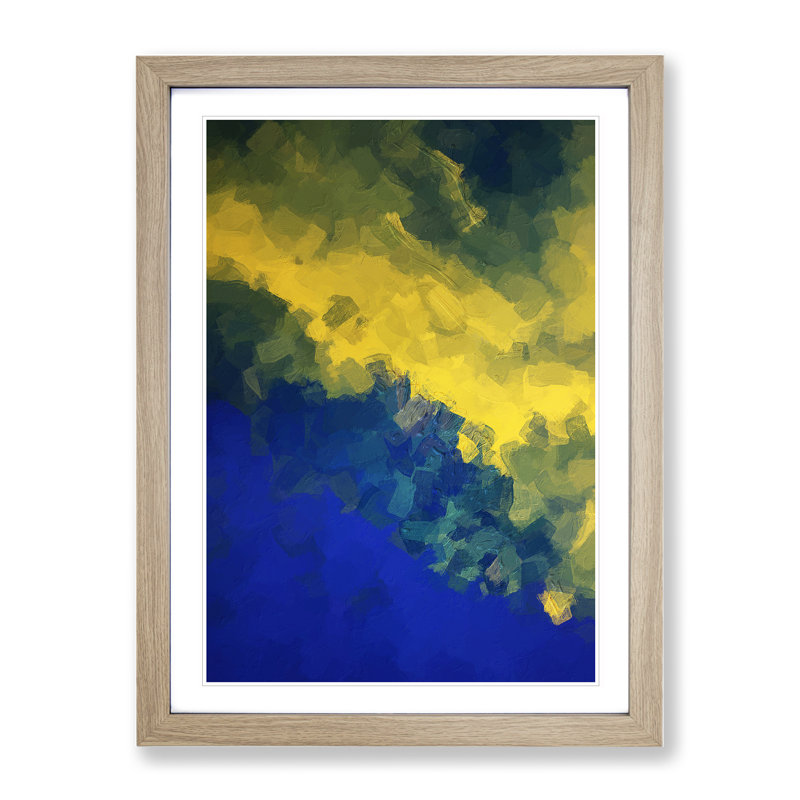Symphony Abstract - Single Picture Frame Painting, 34cm H x 25cm W x 2cm D, Oak Framed