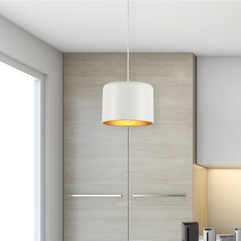 Axtin 1 - Light Single Pendant, Aged Brass, White