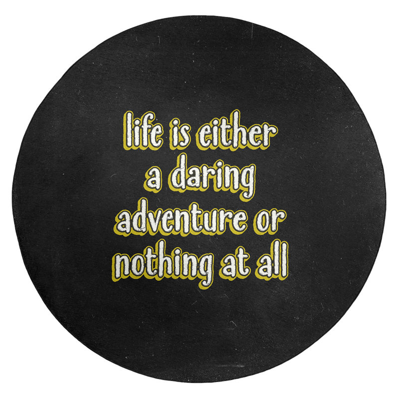 Quotes Chenille Indoor Rug, Round 5'