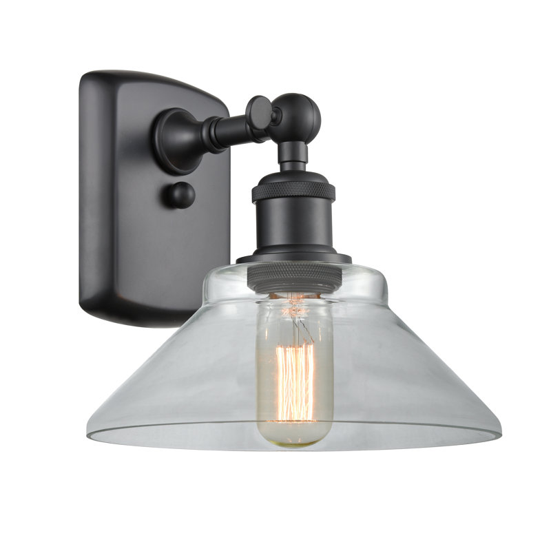 Newton St Loe Armed Sconce, Matte Black, Incandescent, Clear