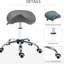 Fauteuil de selle en cuir Pu, réglable en hauteur, pivotant sur 360 degrés, stable pour une utilisation à long terme, siège roulant ergonomique gris, cuir, diverses