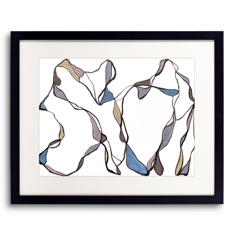 «4,4» par Susan Arthur - Peinture, Papier avec cadre noir, 20" H x 16" W