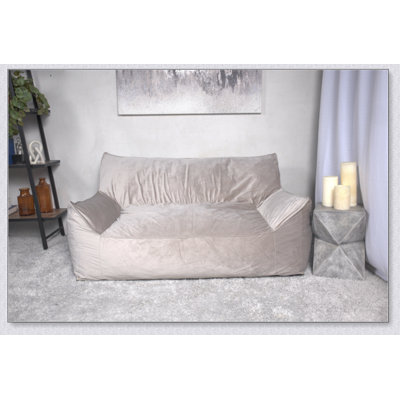 Fila Velveteen 2 Seater Oversized Bean Bag Chair with Armrests, Comfortable and Stylish for Modern Living