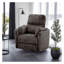Fauteuil inclinable électrique oscillant brun chocolat avec fonction pivotante, accoudoirs courbés et rembourrage d'oreiller