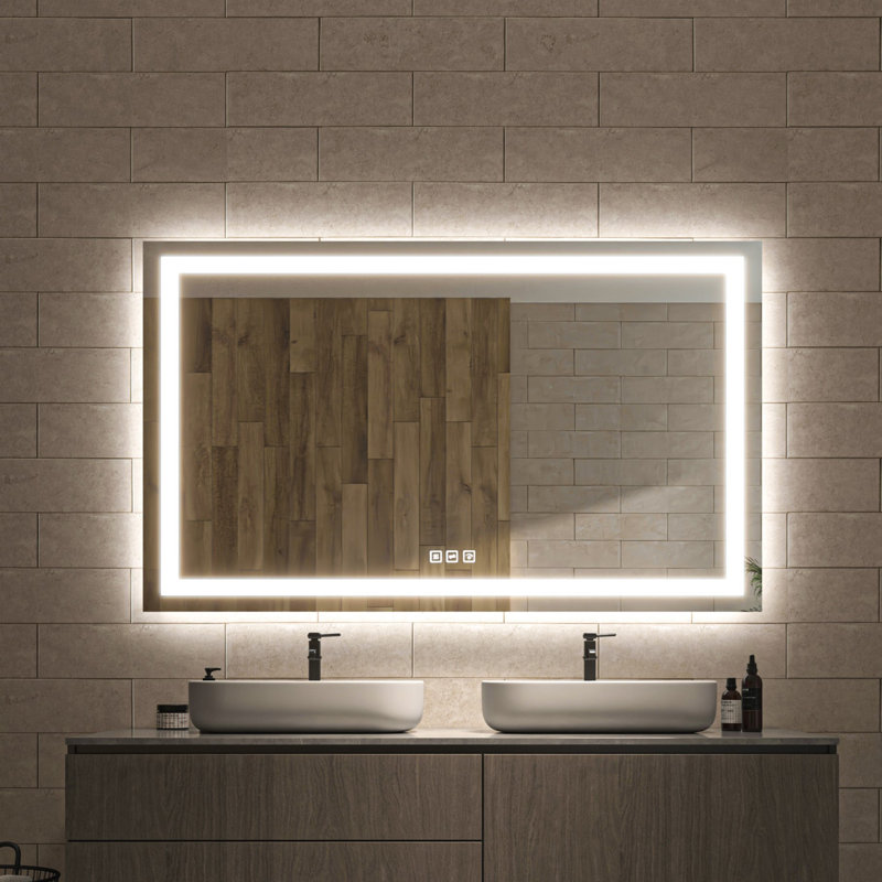 Ulrika Flat LED Mirror, Rectangle, 60" x 36"
