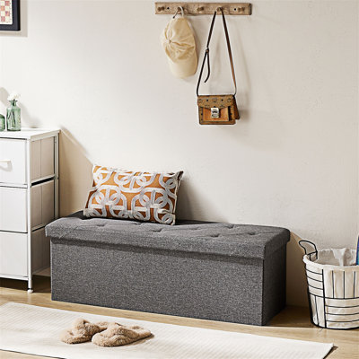 Banc de rangement en tissu