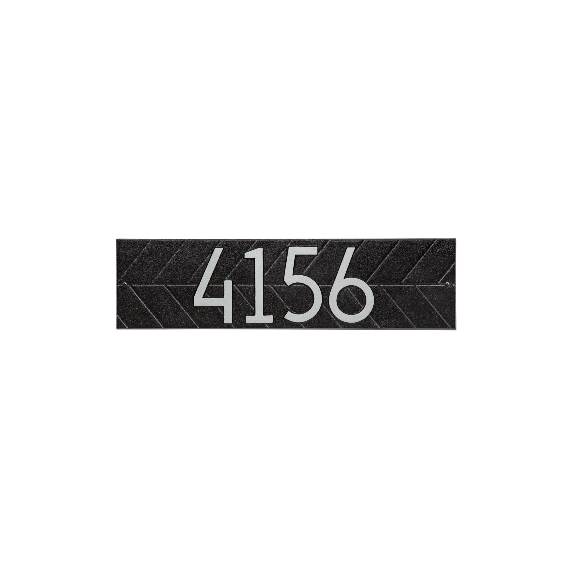 Mid-century Modern Herringbone Wall Plaque, Black/Silver, Yes