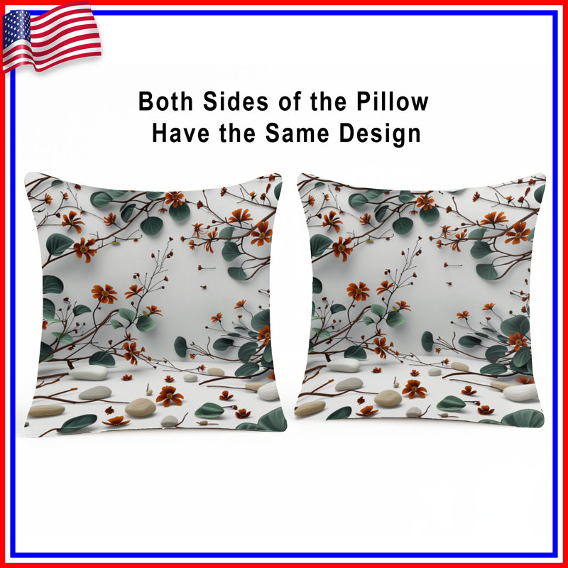 Coussin Floral, 16 po x 16 po