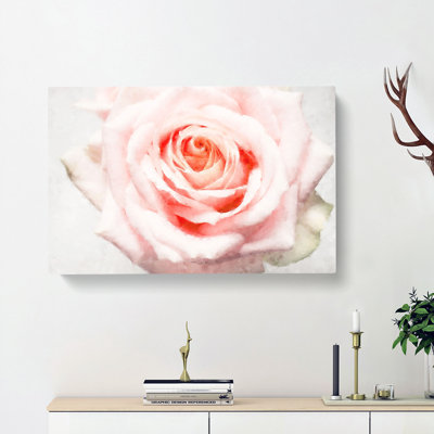 Pale Pink Rose - Wrapped Canvas Print