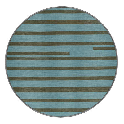 Machine Washable Horizontal Stripes Gray Area Rug