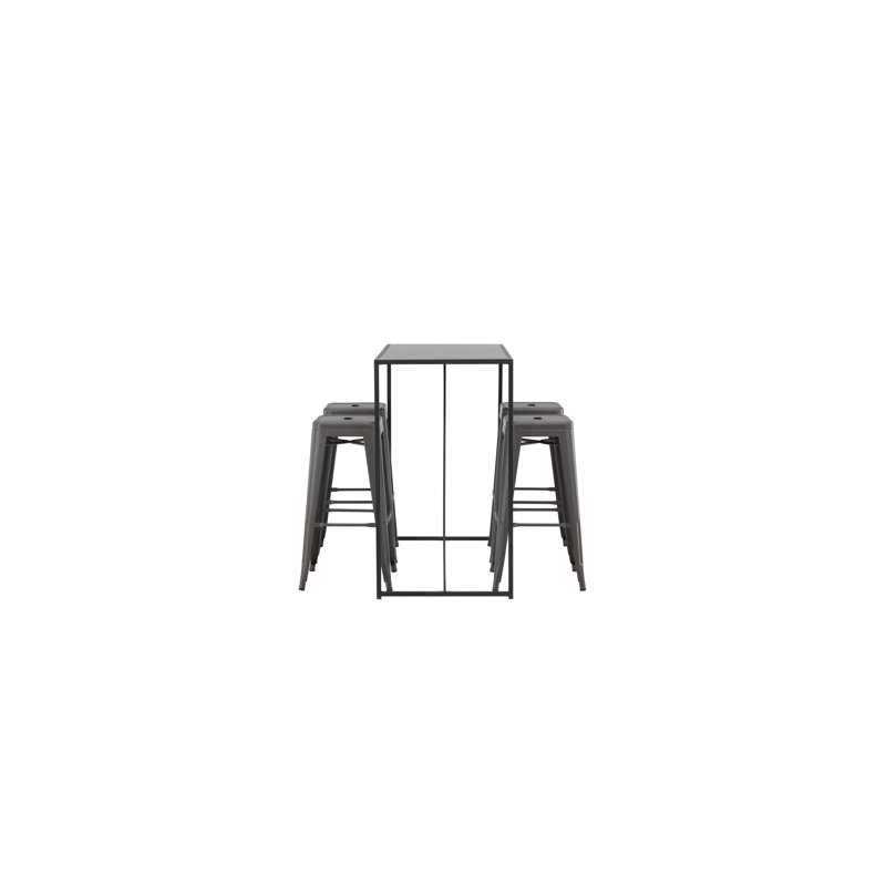 Alac 4 - Person Dining Set, Dark Grey, Dark Grey
