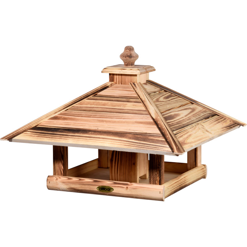 Wood Pole Decorative Bird Feeder