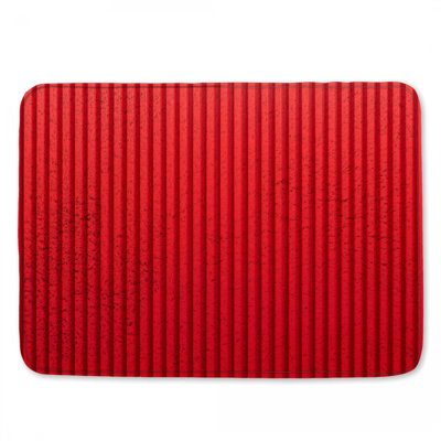 Red Vertical Stripes Bath Mat