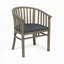 Fauteuil club d'extérieur en bois d'acacia avec coussins, chaise de salle à manger