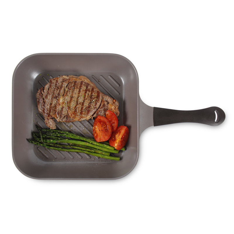 Neoflam Eela 11" Non-Stick Square Grill Pan, Olive Green