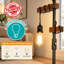 Lampadaire industriel en bois noir et naturel de 173 cm (68 po) avec trois lumières et variateur