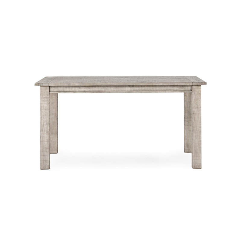 Table à manger avec plateau en bois massif Kraker, Ivoire délavé