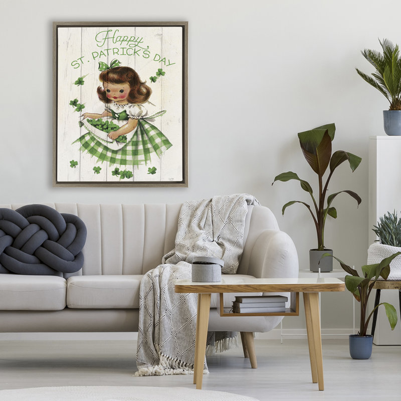 Cadre flottant rétro pour fille, design par Lux + Me Designs, H 31 po x l 25 po, Cadre flottant orme Montalcino