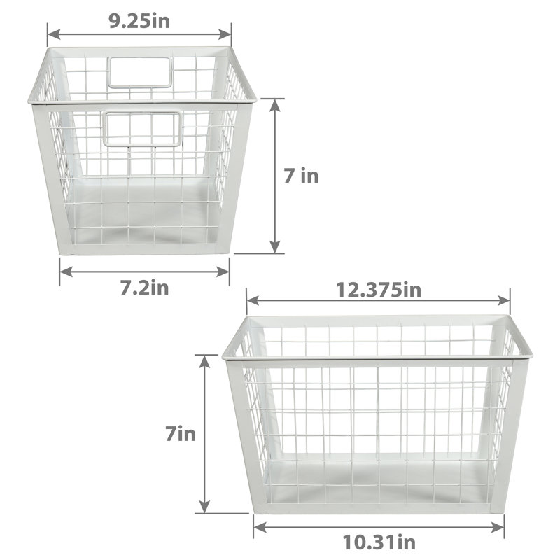 Gracie Oaks Decorative Basket, White