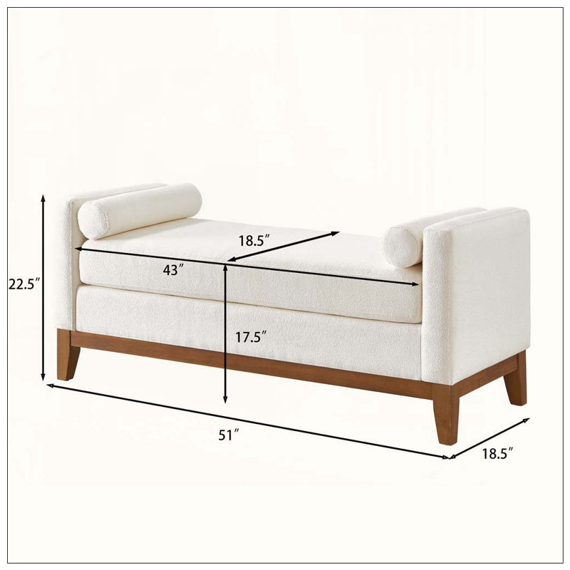 Grand repose-pieds rembourré en tissu avec coussins, Ivory