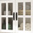 White Bathroom Storage Cabinet With Glass Doors & Black Handles