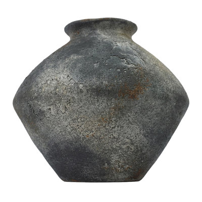 Cole and Grey Ceramic Antique Style Textured Dark Gray Decorative Vase