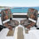 Paquet de 2 chaises de bateau pliantes à dossier bas de style camouflage de style économique épaissies avec structure en plastique moulé résistantes aux intempéries pour les bateaux de pêche