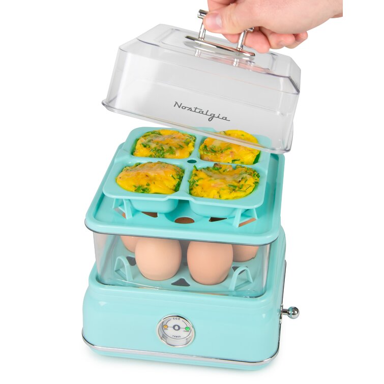 Nostalgia Retro Premium 7-Egg Capacity Electric Large Hard-Boiled Egg  Cooker, Poached Eggs, Scrambled Eggs, Omelets, Egg Whites, Egg Sandwiches,  With