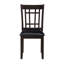 De 2 chaises d'appoint de style transitionnel avec assise en similicuir noir, structure en bois d'hévéa teinté, pieds rectangulaires et évasés