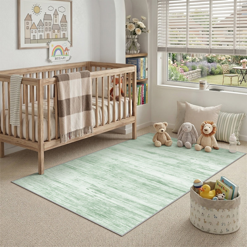 Tapis texturé abstrait Luminae, Light Green, Rectangulaire 3 pi x 5 pi