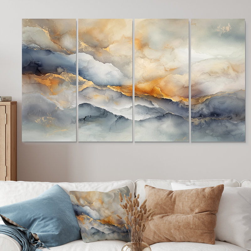 Ohlin - art mural en marbre - art mural moderne pour le salon, H 28 po x l 48 po, 4