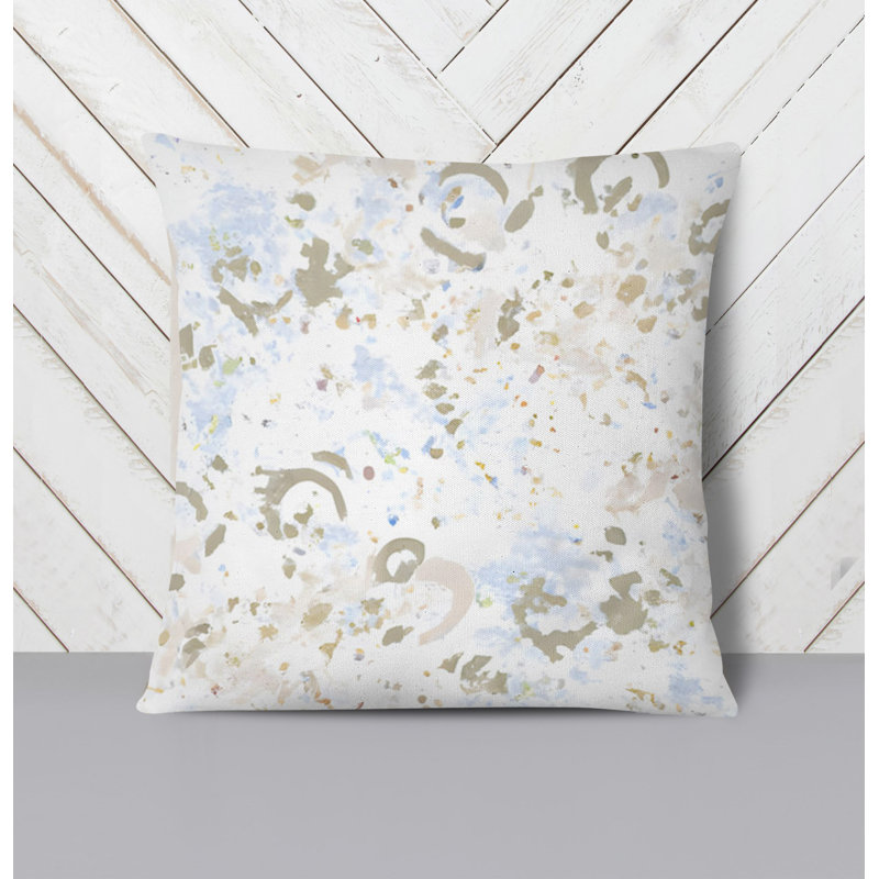 Throw Pillow With Insert, White Abstract 2, 18"H x 18"W