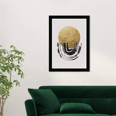 «Abstract Motion in Gold II», impression sur papier blanc moderne et contemporain