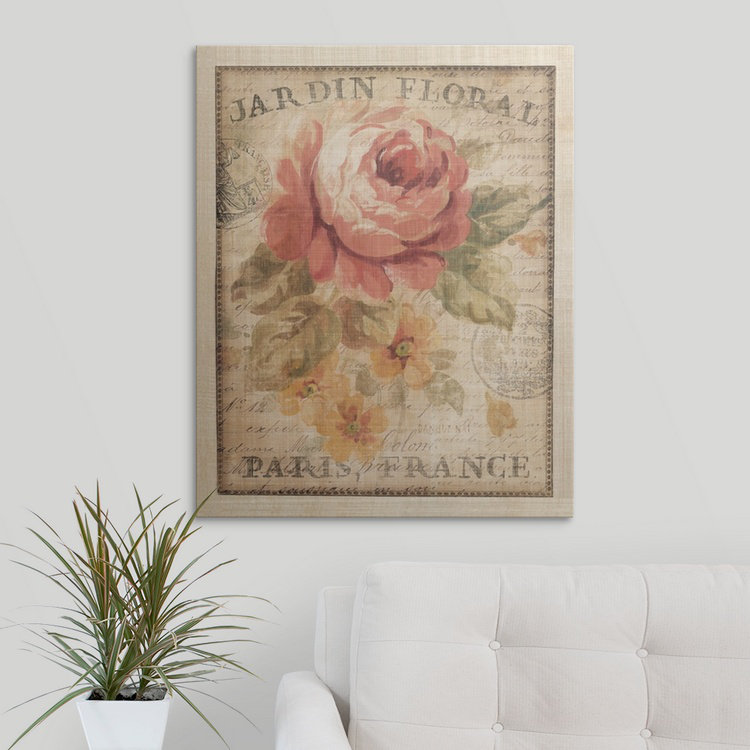 «Parisian Flowers II», reproduction de Danhui Nai, H 30 po x l 24 po x P 1,5 po, Toile