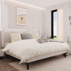 Candler Upholstered Platform Bed with Wingback