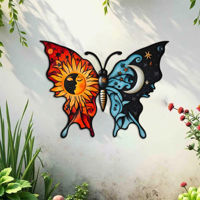 Metal Wall Art DecorIron Wall Hanging OrnamentModern Wall SculptureWaterproof Outdoor Wall Decoration For Yard Balcony Bedroom Living Room Decor Features