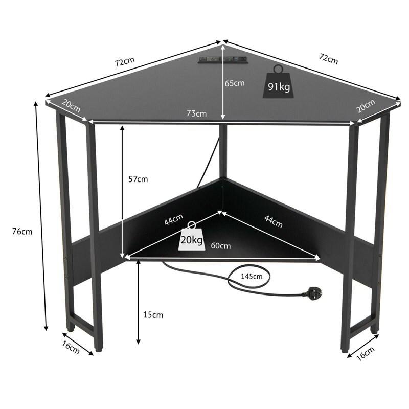 Steel Computer Desk, Black