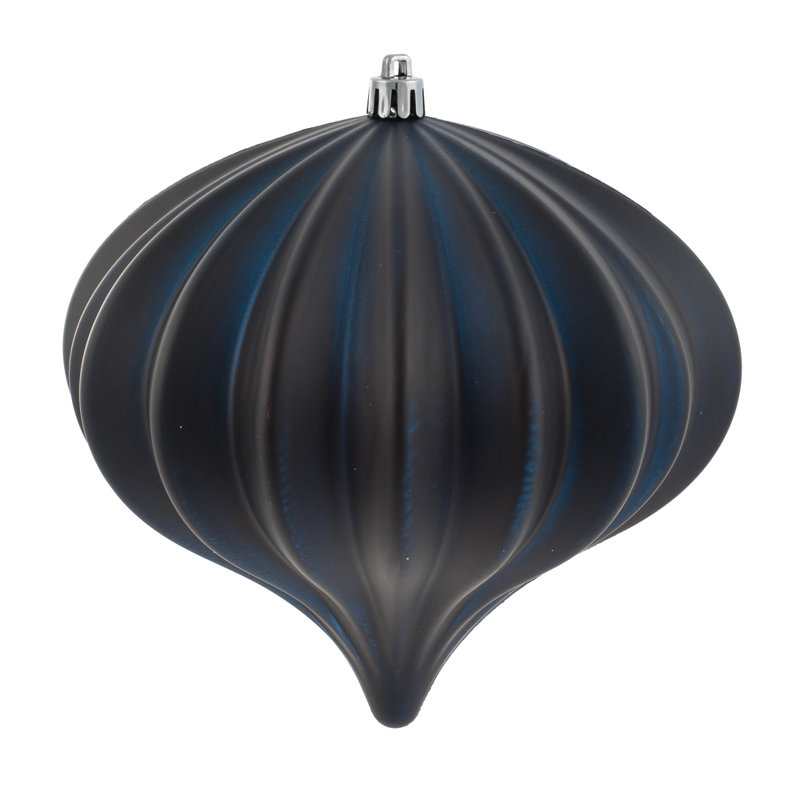 5.7" White Matte Onion Ornament UV, 3 Per Bag, Midnight Blue Matte