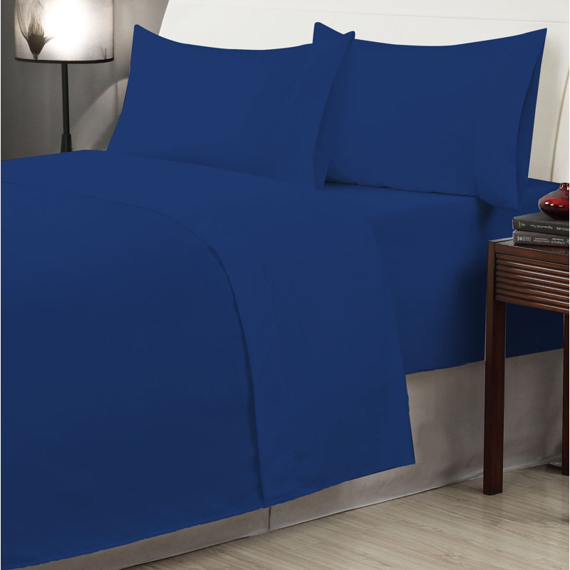 Billie Microfiber Sheet Set, Twin XL, Navy