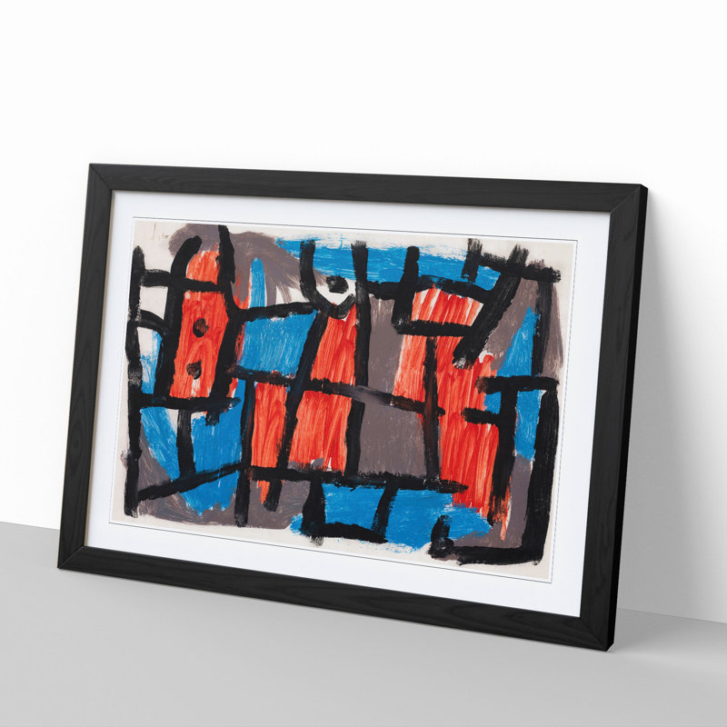 The Hour Before One Night by Paul Klee - Picture Frame Painting, 36cm H x 48cm W x 2cm D, Black
