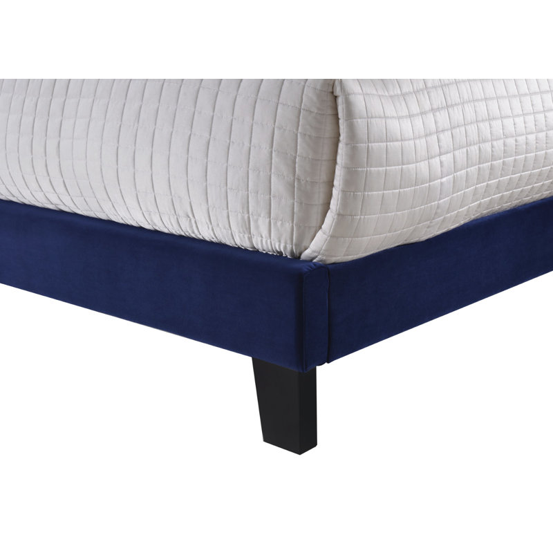 Lit plateforme tapissier Dungannon, Très grand, bleu