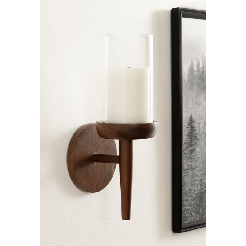 Applique murale moderne en bois 13 po Shae, Brun