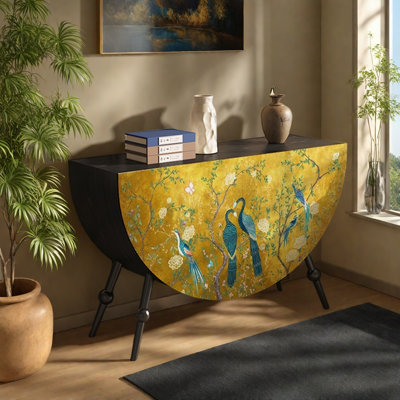 Armoire décorative semi-circulaire artistique