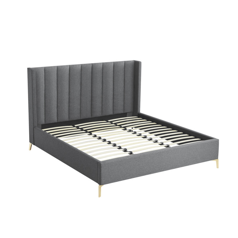 Lit plateforme Lomax, Très grand, Lin gris