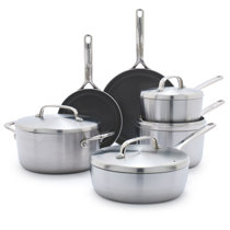Wearever Stainless Steel pan pot Handles 5qt 4.8L Pour Spout 10"