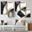 Art mural géométrique en marbre doré et noir-1098652703