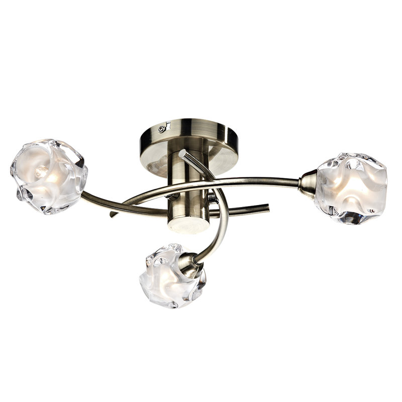 Mcdermott Semi Flush Mount, Antique Brass
